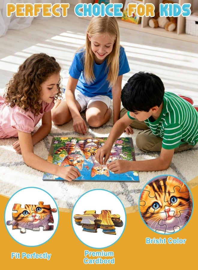 Yigney 100 Piece Puzzles for Kids - Ages 4-6 6-8 8-10 Year Old - Lions, Cats, Pandas, Tigers, Dogs, Turtles, 6-Pack Jigsaw Puzzles for Kids Learning Educational Toys for Boys and Girls - Image 5